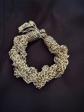 BRIGHTON Antique Elegant Silver-Tone Multi-Strand Braided Bracelet